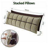 Giselle Bedding Headboard Pillow with Double-Layer Storage Wedge Reading Backrest with Adjustable Filling, Chenille Bed Rest Cushion for Daybed, Dorm, and RV King - Extra Image