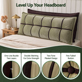 Giselle Bedding Headboard Pillow with Double-Layer Storage Wedge Reading Backrest with Adjustable Filling, Chenille Bed Rest Cushion for Daybed, Dorm, and RV Queen - Side View