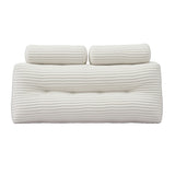 Giselle wedge pillow headboard with non-flattening shredded foam core, perfect for dorm reading or sofa lap desk, 330g corduroy cover, side pockets, Double - Extra Image