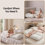 Giselle wedge pillow headboard with non-flattening shredded foam core, perfect for dorm reading or sofa lap desk, 330g corduroy cover, side pockets, King Single - Close-Up Angle