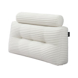 Giselle wedge pillow headboard with non-flattening shredded foam core, perfect for dorm reading or sofa lap desk, 330g corduroy cover, side pockets, King Single - Low Angle