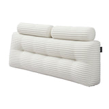 Giselle wedge pillow headboard with non-flattening shredded foam core, perfect for dorm reading or sofa lap desk, 330g corduroy cover, side pockets, Queen - Low Angle