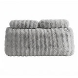Giselle Wedge Pillow Headboard, Easy Wash Zipper Cover & Anti-Flat Foam, Couch Lumbar Support for Dorm Readers, 340g Faux Rabbit Fur with Dual Pockets, Double - Extra Image