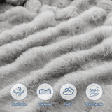 Giselle Wedge Pillow Headboard, Easy Wash Zipper Cover & Anti-Flat Foam, Couch Lumbar Support for Dorm Readers, 340g Faux Rabbit Fur with Dual Pockets, King Single - Top-Down View