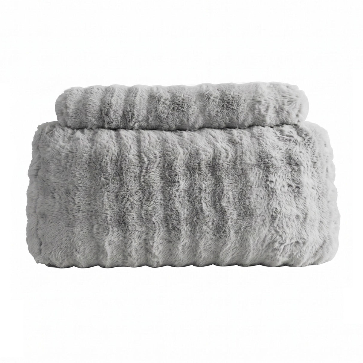 Giselle Wedge Pillow Headboard, Easy Wash Zipper Cover & Anti-Flat Foam, Couch Lumbar Support for Dorm Readers, 340g Faux Rabbit Fur with Dual Pockets, King Single
