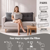 Giselle Headboard Pillow for Sitting in Bed, Upgraded Shredded Foam Reading Wedge Cushion for Lumbar Support, 320g Corduroy Backrest with Side Pockets for Dorm Daybed, Double - Rear View