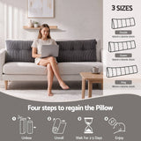 Giselle Headboard Pillow for Sitting in Bed, Upgraded Shredded Foam Reading Wedge Cushion for Lumbar Support, 320g Corduroy Backrest with Side Pockets for Dorm Daybed, King - Rear View