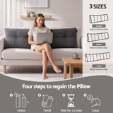 Giselle Headboard Pillow for Sitting in Bed, Upgraded Shredded Foam Reading Wedge Cushion for Lumbar Support, 320g Corduroy Backrest with Side Pockets for Dorm Daybed, Queen - Rear View