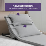 Equipmed Electric Adjustable Bed Backrest, German-Engineered Power Lifting Back Support with Remote Control, Full Length, Grey - Extra Image