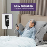 Equipmed Electric Adjustable Bed Backrest, German-Engineered Power Lifting Back Support with Remote Control, Full Length, Grey - Low Angle