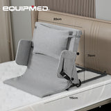 Equipmed Electric Adjustable Bed Backrest, German-Engineered Power Lifting Back Support with Remote Control, Grey - Rear View