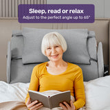 Equipmed Electric Adjustable Bed Backrest, German-Engineered Power Lifting Back Support with Remote Control, Grey - Extra Image