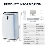 CARSON 4.7kW Portable Air Conditioner and Heater, with Dehumidifier Mode & Fan Cooler - Rear View