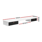 Artiss Standing Desk Desktop Storage Rack Shelf Removable Bookshelf Drawer 120cm - Front View