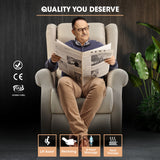 FORTIA Electric Recliner Lift Heat Chair for Elderly, Massage, Heat Therapy, Aged Care, Beige - Front View