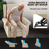 FORTIA Electric Recliner Lift Heat Chair for Elderly, Massage, Heat Therapy, Aged Care, Beige - Top-Down View