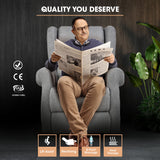 FORTIA Electric Recliner Lift Heat Chair for Elderly, Massage, Heat Therapy, Aged Care, Grey - Front View