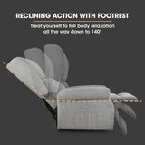 FORTIA Electric Recliner Lift Heat Chair for Elderly, Massage, Heat Therapy, Aged Care, Grey - Side View