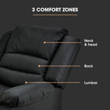 FORTIA Luxury Recliner Lounge Chair, Single Faux Leather Armchair, for Home Theatre Cinema, Elderly,
