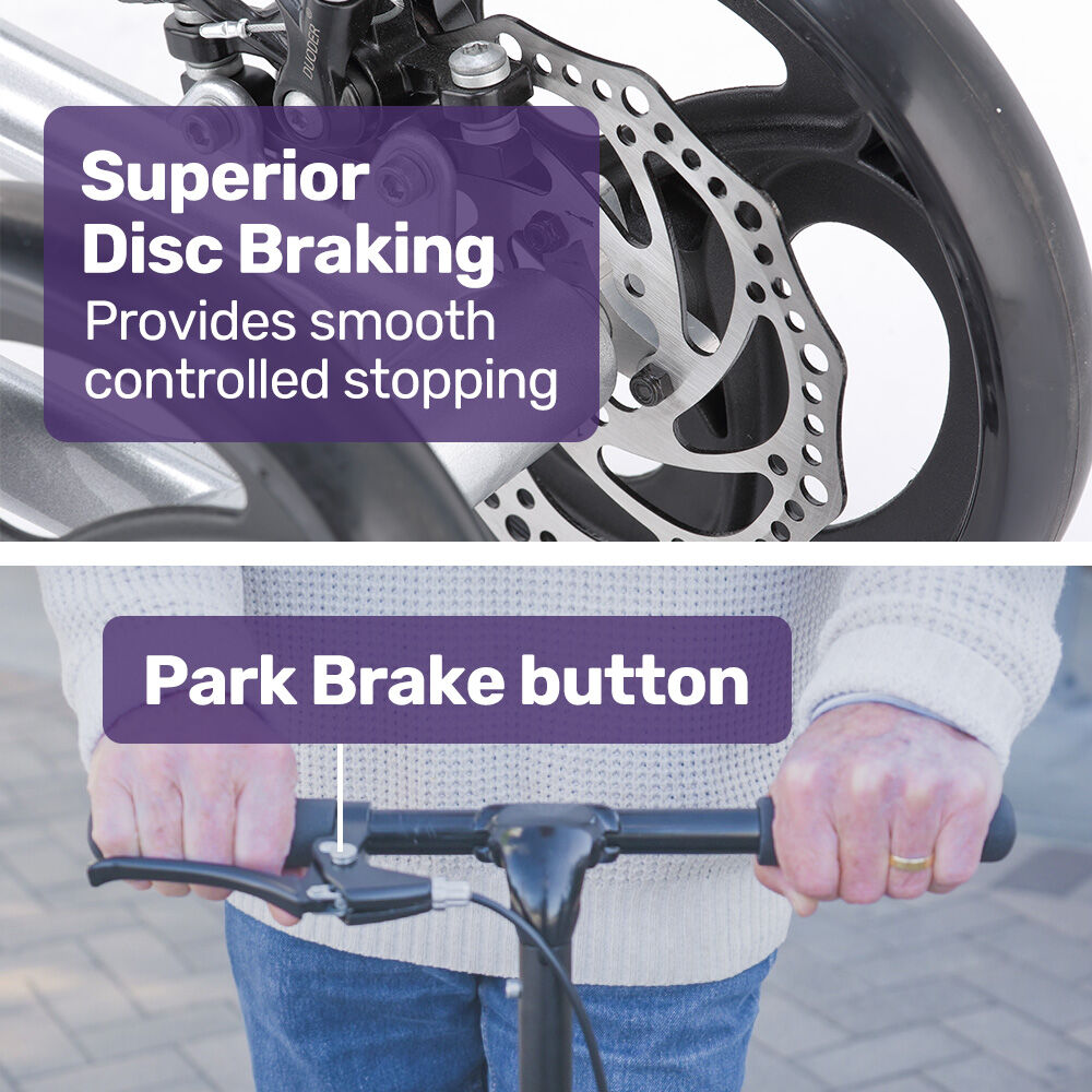 EQUIPMED Eclipse 136kg Capacity SoftRide Suspension Premium Knee Scooter - Silver