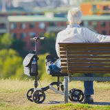 EQUIPMED Eclipse 136kg Capacity SoftRide Suspension Premium Knee Scooter - Silver - Extra Image