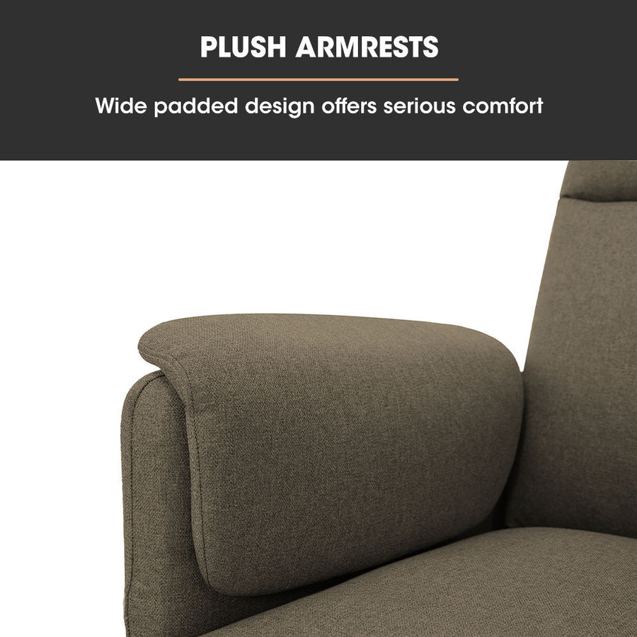 FORTIA Electric Armchair Recliner, Single Fabric Chair, Beige