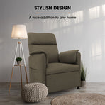 FORTIA Electric Armchair Recliner, Single Fabric Chair, Beige