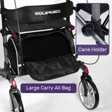 EQUIPMED Upright Rollator Walker with Forearm Rest Supports, Mobilty Aid with Seat, Grey - Extra Image