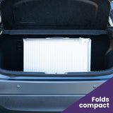 EQUIPMED 123cm Portable Folding Aluminium Access Ramp 272kg Rated, Silver, for Wheelchair, Mobility Scooter - Top-Down View