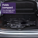 Equipmed Folding Manual Reclining Wheelchair Self Propelled, 24' Rear Wheels, Chrome Steel Frame, 46cm Wide Seat, 100kg Capacity, Park Brakes - Side View