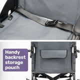 Equipmed Folding Transit Wheelchair, Lightweight Aluminium for Easy Transport, Grey - Extra Image