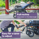 EQUIPMED Power Electric Wheelchair, Wide Bariatric Chair, Comfortable for S-XL, Long Range, Recline Adjustment, Lithium Battery, 16' Wheels, Headrest, Folding - 45-Degree Angle