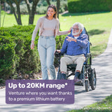 EQUIPMED Power Electric Wheelchair, Wide Bariatric Chair, Comfortable for S-XL, Long Range, Recline Adjustment, Lithium Battery, 16' Wheels, Headrest, Folding - Front View