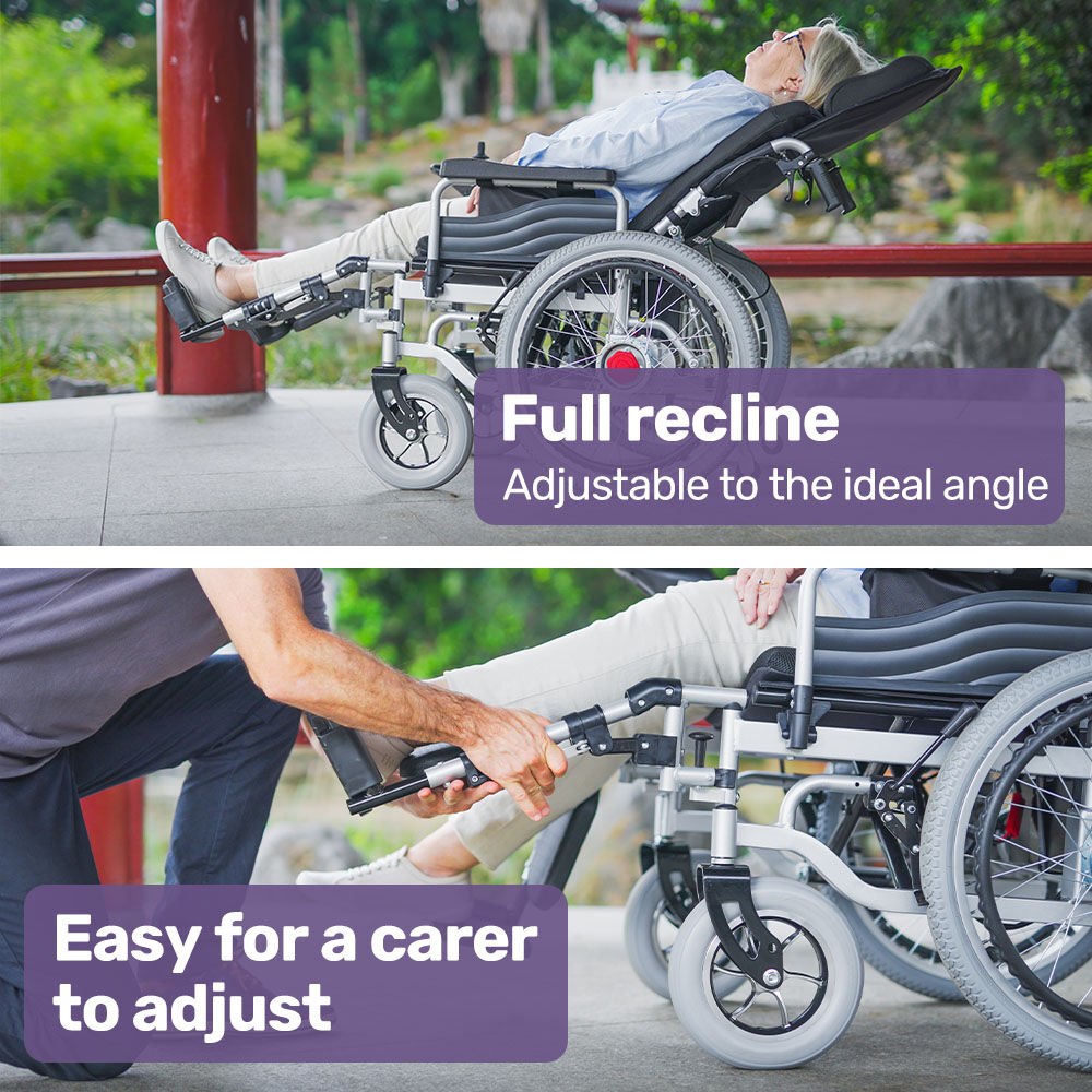 EQUIPMED Power Electric Wheelchair, XL Wide Bariatric Chair Seat, Long Range, Airline Approved, Recline Adjustment, Lithium Battery, 22' Wheels, Headrest, Black