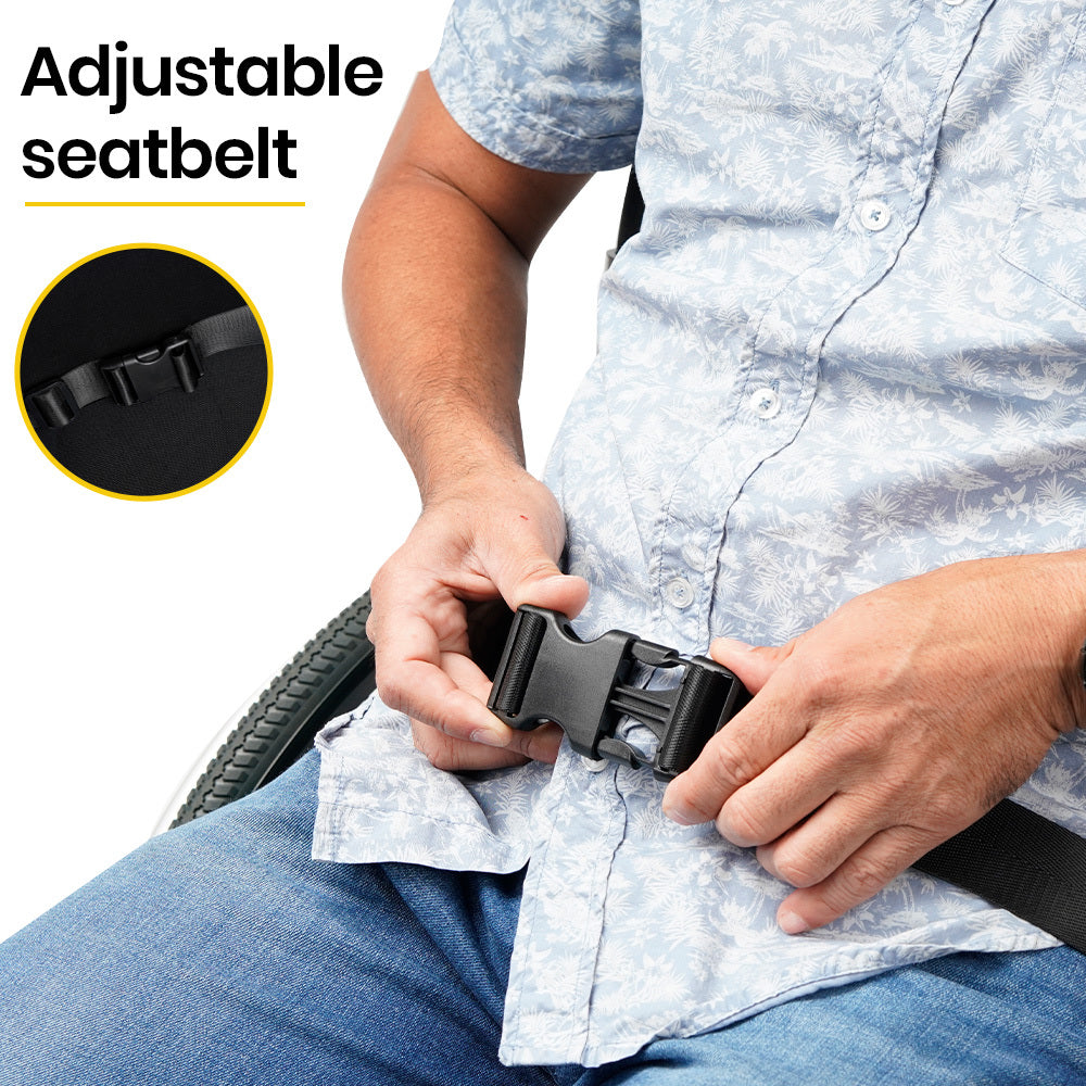 EQUIPMED Folding Wheelchair XXL Extra-Wide Bariatric Seat , Aluminium Frame, 150kg Capacity, 24 Inch Wheels, Park Brakes, Black