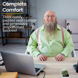 EQUIPMED Folding Wheelchair XXL Extra-Wide Bariatric Seat , Aluminium Frame, 150kg Capacity, 24 Inch Wheels, Park Brakes, Black - 45-Degree Angle