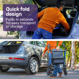 EQUIPMED 4 Wheel Lightweight Rollator Walker, Aluminium Frame, Seat, Carry Bag, for Seniors, Blue - Top-Down View