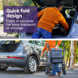 EQUIPMED 4 Wheel Lightweight Rollator Walker, Aluminium Frame, Seat, Carry Bag, for Seniors, Titanium Style - Top-Down View