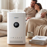 Devanti Ultrasonic Humidifier Air Purifier Top Fill Auto Humidity 3.5L White - Low Angle