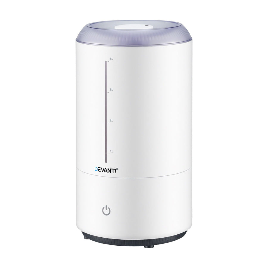 Devanti Ultrasonic Humidifier Aroma Diffuser Top Fill Quiet Bedroom 4L White