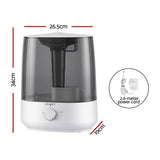 Devanti Ultrasonic Humidifier Aroma Diffuser Top Fill Quiet Bedroom 6L - Front View
