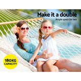 Gardeon Hammock Bed Outdoor Chair Camping Hanging Hammocks Mesh 2 Person - Top-Down View