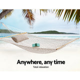 Gardeon Hammock Bed Outdoor Chair Camping Hanging Hammocks Mesh 2 Person - Side View