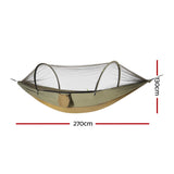 Gardeon Hammock Chair Metal Stand Outdoor Furniture Black - Front View