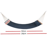 Gardeon Hammock Bed Outdoor Portable Hanging Chair Camping Blue - Front View
