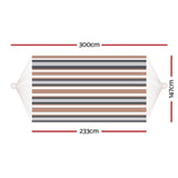 Gardeon Hammock Bed Outdoor Camping Hammocks Beige Grey - Front View