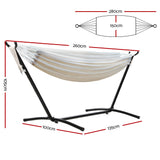Gardeon Hammock Bed Camping Chair Outdoor Lounge Single Cotton with Stand - Front View
