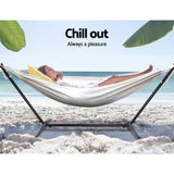 Gardeon Hammock Bed Camping Chair Outdoor Lounge Single Cotton with Stand - Top-Down View