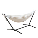 Gardeon Hammock Bed Camping Chair Outdoor Lounge Single Cotton with Stand - Side View