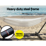 Gardeon Hammock Bed Camping Chair Outdoor Lounge Single Cotton with Stand - 45-Degree Angle